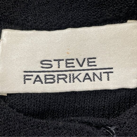 Steve Fabrikant Black Long Dress With Button Front & Gold Embellished Size M - Picture 6 of 8